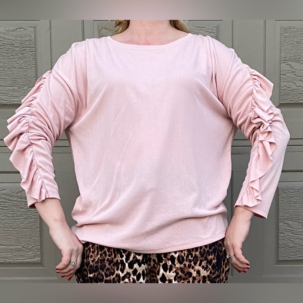 Sanctuary Ruffle-Sleeve Sweatshirt Women, size M